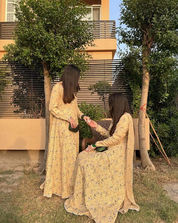 Laughing together in the garden